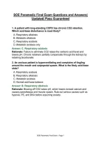 SOE Paramedic Final Exam Questions and Answers&vert; Updated&vert; Pass Guaranteed