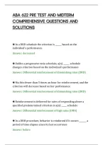 Aba 622 Pre Test And Midterm&NewLine;Comprehensive Questions And&NewLine;Solutions