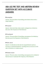 Aba 622 Pre Test And Midterm Review&NewLine;Question Set With Accurate&NewLine;Answers