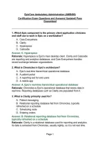EpicCare Ambulatory Administration &lpar;AMB400&rpar;&NewLine;Certification Exam Questions and Answers&vert; Updated&vert; Pass Guaranteed&NewLine;
