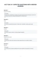 Acct 526 Ch 1 Expected Questions With Verified&NewLine;Answers
