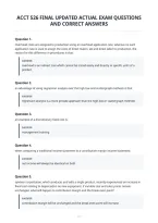 Acct 526 Final Updated Actual Exam Questions&NewLine;And Correct Answers