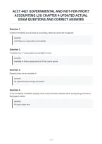 Acct 4421 Governmental And Not-For-Profit&NewLine;Accounting Lsu Chapter 4 Updated Actual&NewLine;Exam Questions And Correct Answers