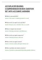 Accuplacer Reading&NewLine;Comprehension Review Question&NewLine;Set With Accurate Answer