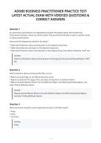 Adobe Business Practitioner Practice Test Latest Actual Exam With Verified Questions & Correct Answers&NewLine;