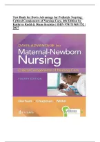 Test Bank for Davis Advantage for Pediatric Nursing&colon; Critical Components of Nursing Care&comma; 4th Edition by Kathryn Rudd & Diane Kocisko &vert; ISBN 9781719651752 &vert; 2027