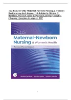 Test Bank for Olds&rsquo; Maternal-Newborn Nursing & Women&rsquo;s Health Across the Lifespan&comma; 12th Edition by Michele C&period; Davidson&comma; Marcia London & Patricia Ladewig &vert; All 33 Chapters &vert; Questions & Answers &vert; 2027