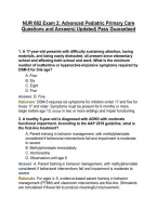 NUR 682 Exam 2&colon; Advanced Pediatric Primary Care Questions and Answers&vert; Updated&vert; Pass Guaranteed