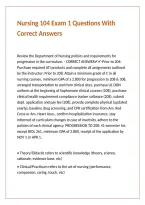 Nursing 104 Exam 1 Questions With Correct Answers