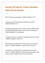 Nursing 104 Unit -1-5 Exam Questions With Correct Answers