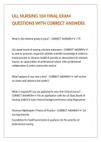 Ull Nursing 104 Final Exam Questions With Correct Answers