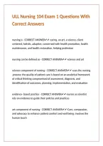 ULL Nursing 104 Exam 1 Questions With Correct Answers 