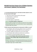 NUR 682 Final Exam Primary Care of Children Questions and Answers&vert; Updated&vert; Pass Guaranteed