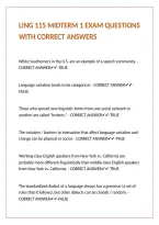 Ling 115 Midterm 1 Exam Questions With Correct Answers