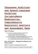 2026&sol;2027 Tennessee Audiology and Speech-Language Pathology Jurisprudence Examination&colon; S-Tier -Question Practice Test Bank with Expert Mentor Analysis & Regulatory Law