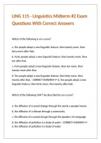LING 115 - Linguistics Midterm -2 Exam Questions With Correct Answers