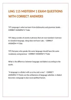 Ling 115 Midterm 1 Exam Questions With Correct Answers 