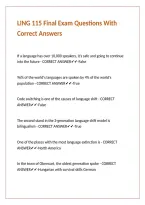 LING 115 Final Exam Questions With Correct Answers