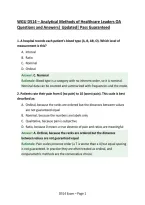 WGU D514 &ndash; Analytical Methods of Healthcare Leaders OA Questions and Answers&vert; Updated&vert; Pass Guaranteed