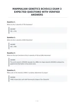 Mammalian Genetics Bch5413 Exam 3&NewLine;Expected Questions With Verified&NewLine;Answers