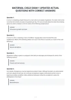 Maternal Child Exam 1 Updated Actual&NewLine;Questions With Correct Answer