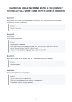 Maternal Child Nursing Exam 2 Frequently&NewLine;Tested Actual Questions With Correct Answers&NewLine;
