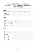 Math 3 Final Exam Review Updated Actual&NewLine;Questions With Correct Answers