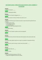 Om 300 Exam 3 Updated Questions And Correct&NewLine;Answers