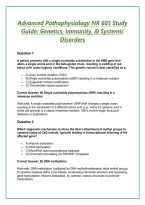 Advanced Pathophysiology NR 605 Study Guide&colon; Genetics&comma; Immunity&comma; & Systemic Disorders