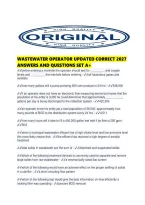 Wastewater Operator Updated Correct 2027 Answers And Questions Set A&period;pdf
