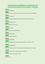Elementary Mathematics Methods C381&NewLine;Updated Questions And Correct Answers