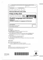 Edexcel A Level English Language and Literature 9EL0&sol;02 June 2026 Paper 2 Question Paper