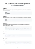 F100 Exam Study Cards Expected Questions&NewLine;With Verified Answers