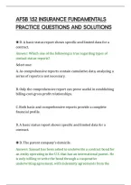 Afsb 152 Insurance Fundamentals&NewLine;Practice Questions And Solutions