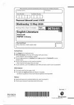Edexcel A Level English Literature 9ET0&sol;01 June 2026 Paper 1 Question Paper