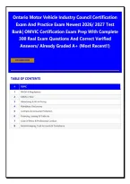 Ontario Motor Vehicle Industry Council Certification Exam And Practice Exam Newest 2026&sol; 2027 Test Bank&vert; OMVIC Certification Exam Prep With Complete 300 Real Exam Questions And Correct Verified Answers&sol; Already Graded A&plus; &lpar;Most Recent&excl;&excl;&rpar;