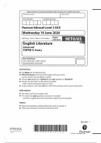 Edexcel A Level English Literature 9ET0&sol;03 June 2026 Paper 3 Question Paper