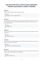 Aha Pals Post-Test Latest Actual Exam With&NewLine;Verified Questions & Correct Answers