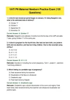 VATI PN Maternal Newborn &ndash; 120 Practice Exam Questions with Answers and Rationales