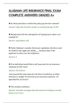 Alabama Life Insurance Final Exam&NewLine;Complete Answers Graded A&plus;