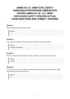 Ammo 63 U&period;s&period; Army Expl Safety&NewLine;Familiarization Defense Ammunition&NewLine;Center&lowbar;Ammo-63-Dl&colon; U&period;s&period; Army&NewLine;Explosives Safety Updated Actual&NewLine;Exam Questions And Correct Answers