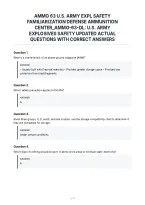 Ammo 63 U&period;s&period; Army Expl Safety&NewLine;Familiarization Defense Ammunition&NewLine;Center&lowbar;Ammo-63-Dl&colon; U&period;s&period; Army&NewLine;Explosives Safety Updated Actual&NewLine;Questions With Correct Answers