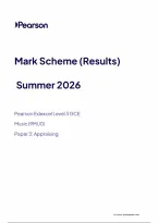 Edexcel A Level Music 9MU0&sol;03 June 2026 Paper 3 Mark Scheme