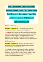 Nrf Customer Service Exam &NewLine;Actual Exam 2026 &vert; All Questions &NewLine;And Correct Answers &vert; Verified &NewLine;Answers &vert; Just Released &vert; &NewLine;Updated Version 
