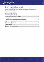 Instructor Manual for Accounting&comma; 30th Edition by Carl Warren&comma; Jefferson Jones&comma; William Tayler&comma; Chapter 1-24 &vert; All Chapters 