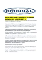 Additive Manufacturing Updated Exams Answers And Questions Set A&period;pdf