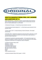 Additive Manufacturing Final 2027 Answers And Questions Set A&period;pdf