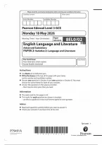 Edexcel AS Level English Language and Literature 8EL0&sol;02 June 2026 Paper 2 Question Paper
