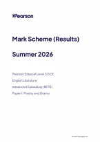 Edexcel AS Level English Literature 8ET0&sol;01 June 2026 Paper 1 Mark Scheme