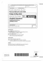 Edexcel AS Level English Literature 8ET0&sol;02 June 2026 Paper 2 Question Paper